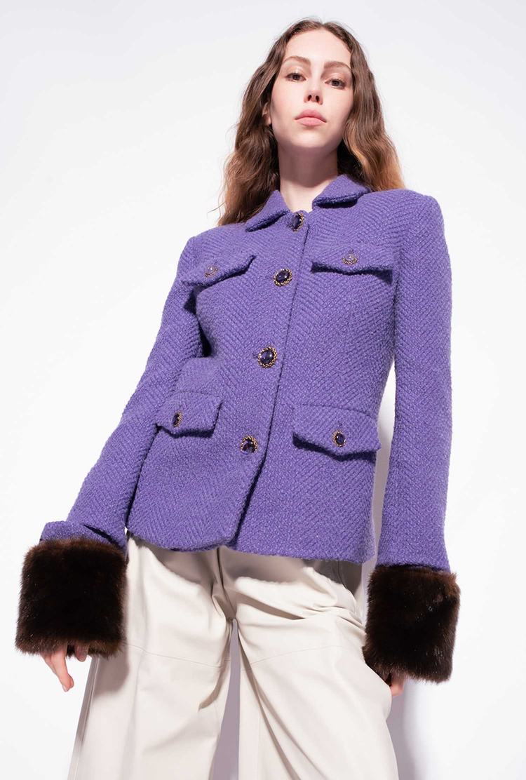 Purple Women\'s Pinko Faux Fur Jackets | Ireland-86092179