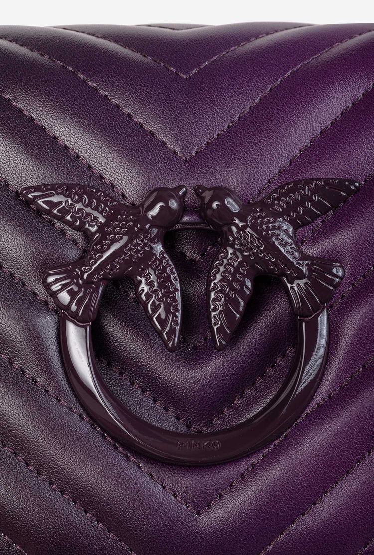 Purple Women's Pinko Mini Love Bag Click Shaded Chevron Crossbody Bags | Ireland-54917029