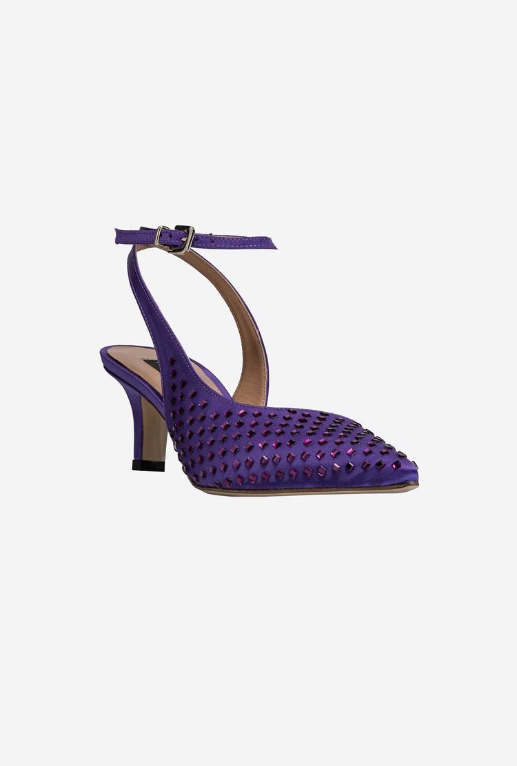 Purple Women's Pinko Rhinestones Heels | Ireland-87561249