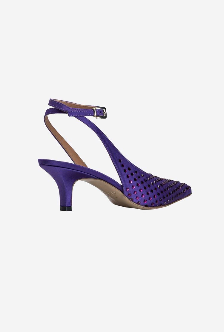 Purple Women's Pinko Rhinestones Heels | Ireland-87561249