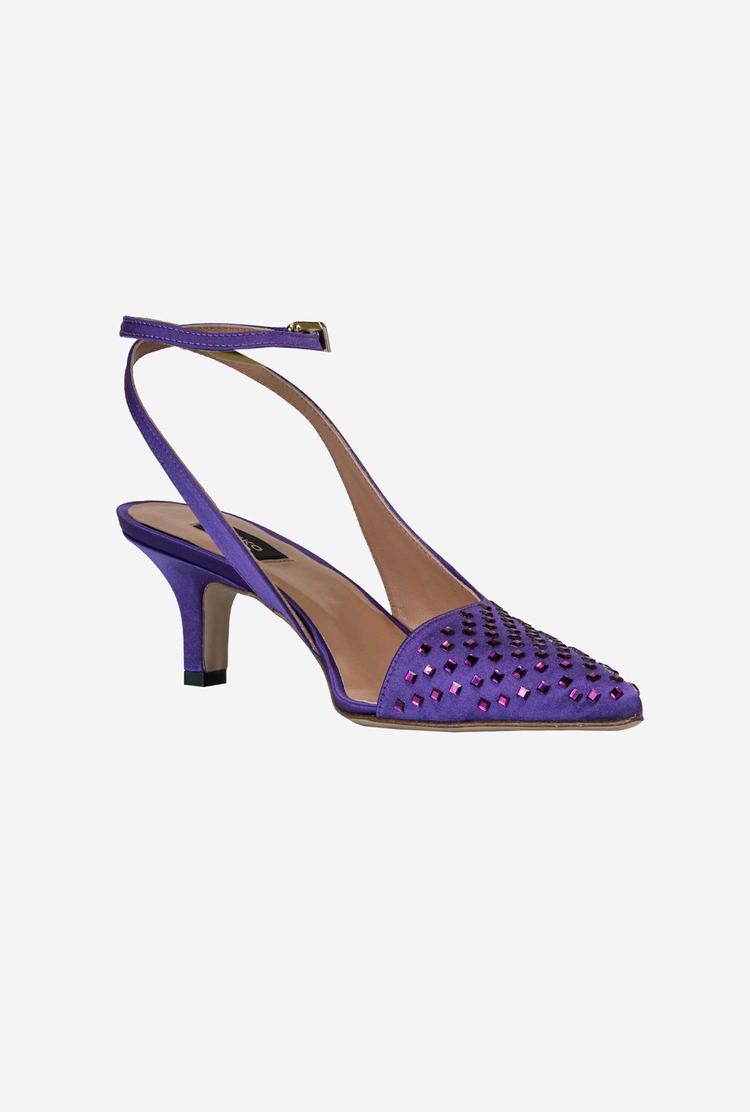 Purple Women's Pinko Rhinestones Heels | Ireland-87561249