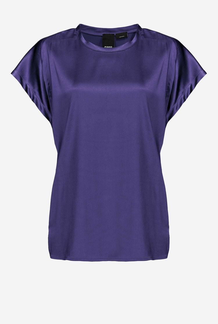 Purple Women's Pinko Stretch Satin Shirts | Ireland-92754169