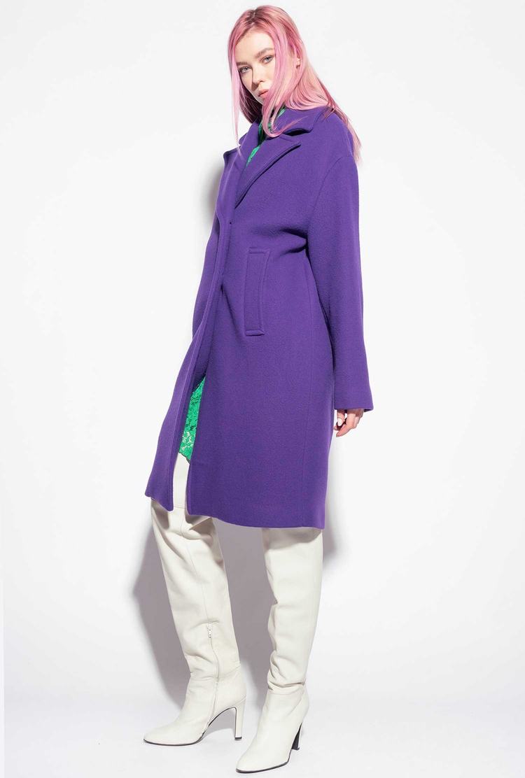 Purple Women's Pinko Washed Cloth Coats | Ireland-07139689