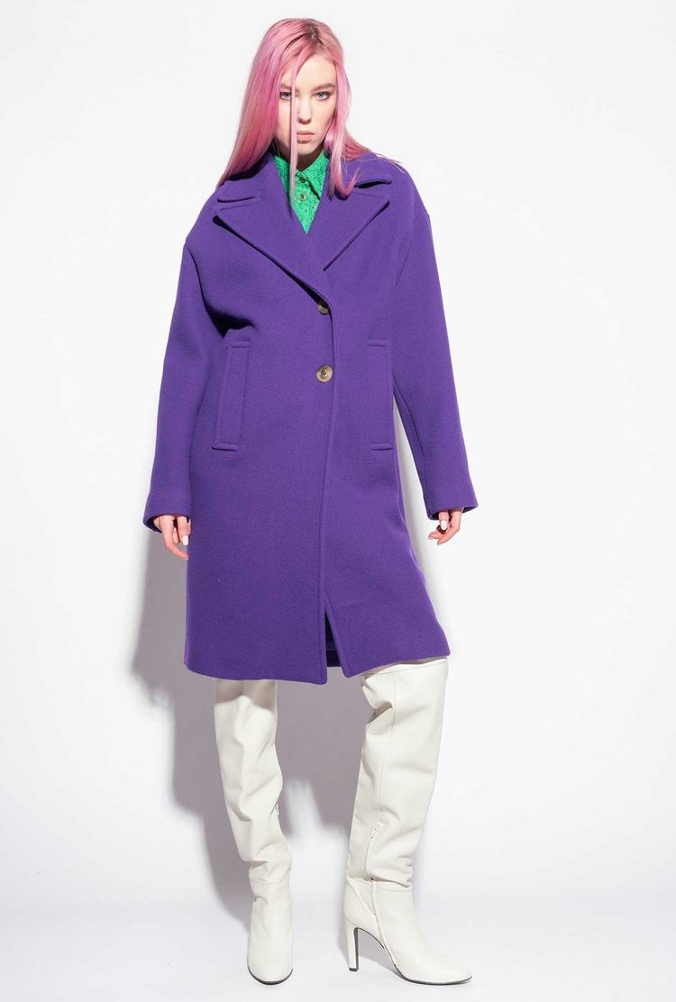 Purple Women's Pinko Washed Cloth Coats | Ireland-07139689