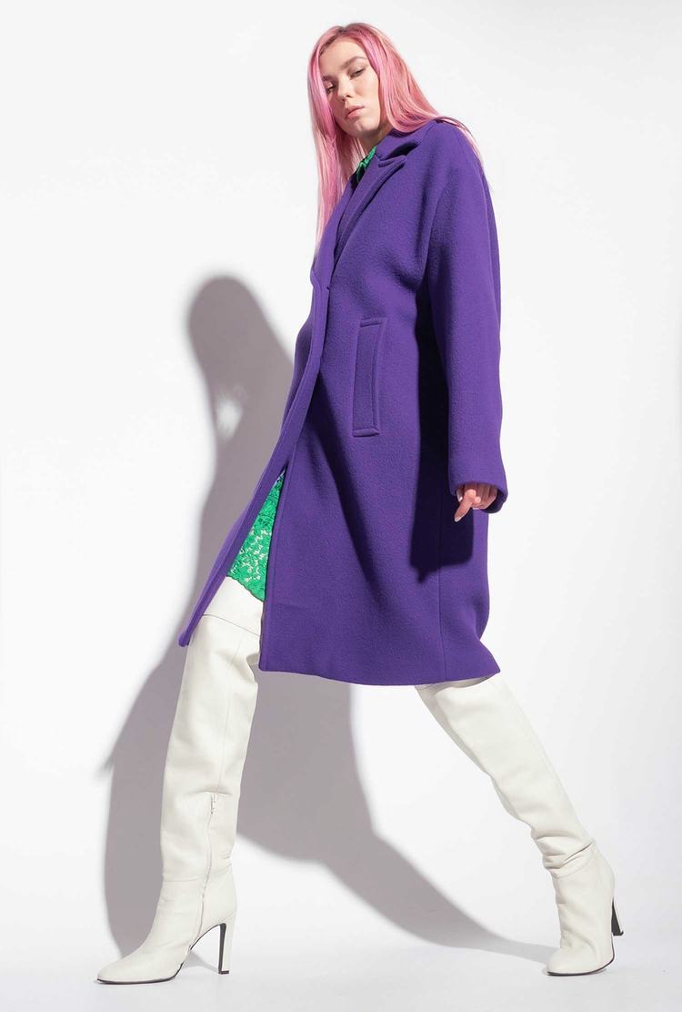 Purple Women's Pinko Washed Cloth Coats | Ireland-07139689