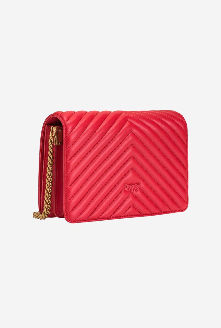 Red Gold Women's Pinko Classic Love Bag Click V Quilt Crossbody Bags | Ireland-19807349