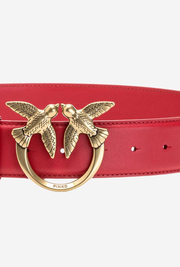 Red Gold Women's Pinko Love Birds Leather Belts | Ireland-38169479