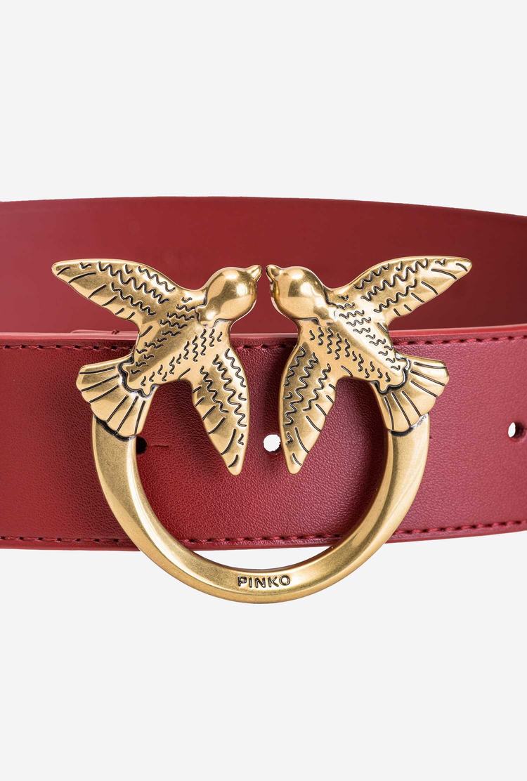 Red Gold Women's Pinko Love Birds Leather Belts | Ireland-61250399