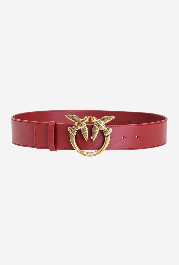 Red Gold Women\'s Pinko Love Birds Leather Belts | Ireland-61250399