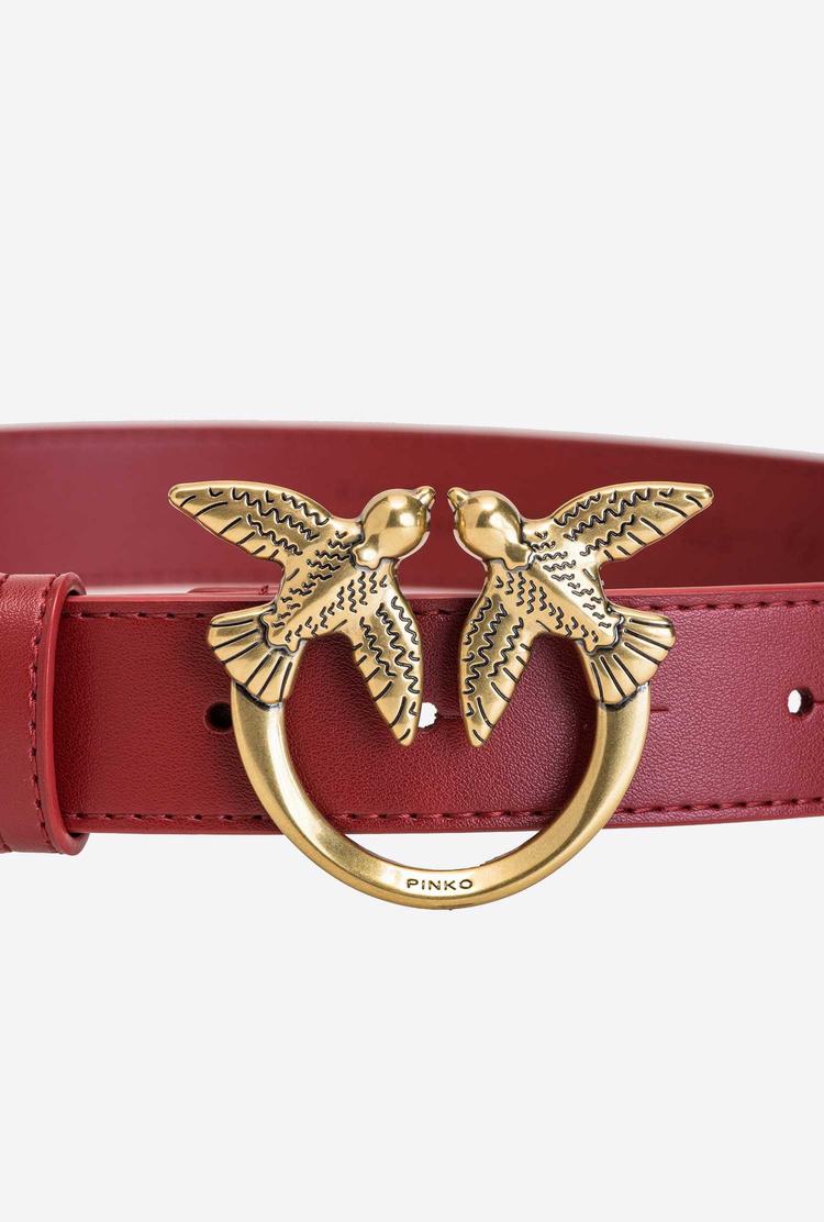 Red Gold Women's Pinko Love Birds Leather Belts | Ireland-68247599