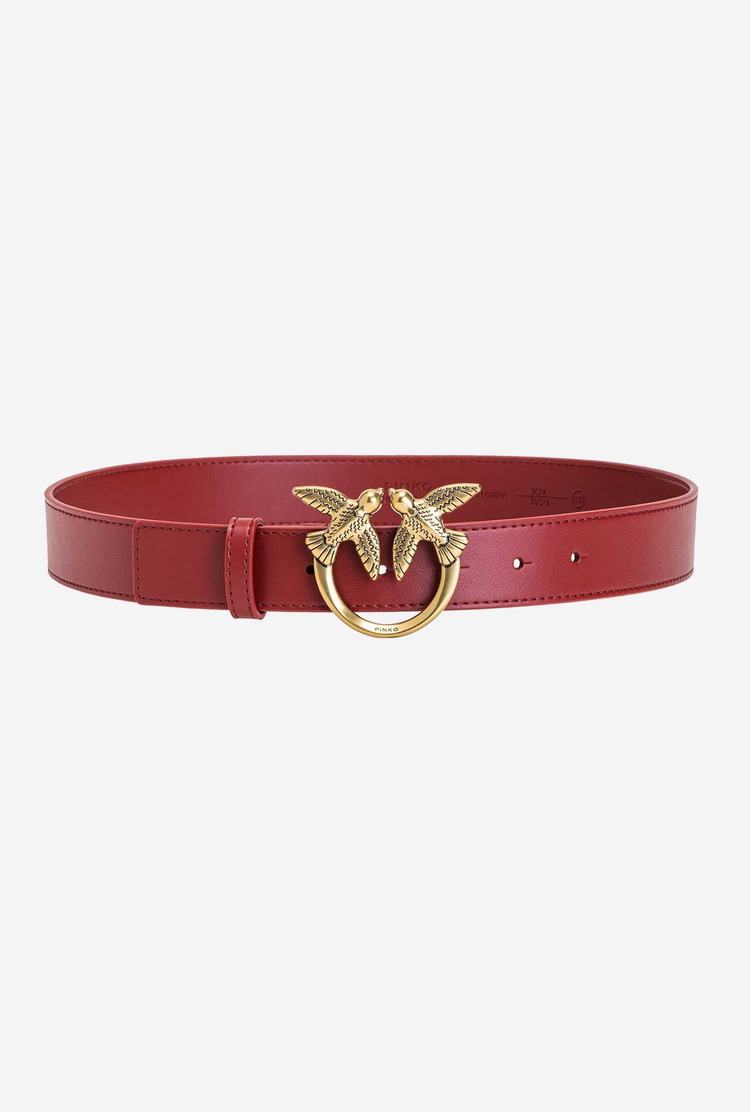 Red Gold Women\'s Pinko Love Birds Leather Belts | Ireland-68247599