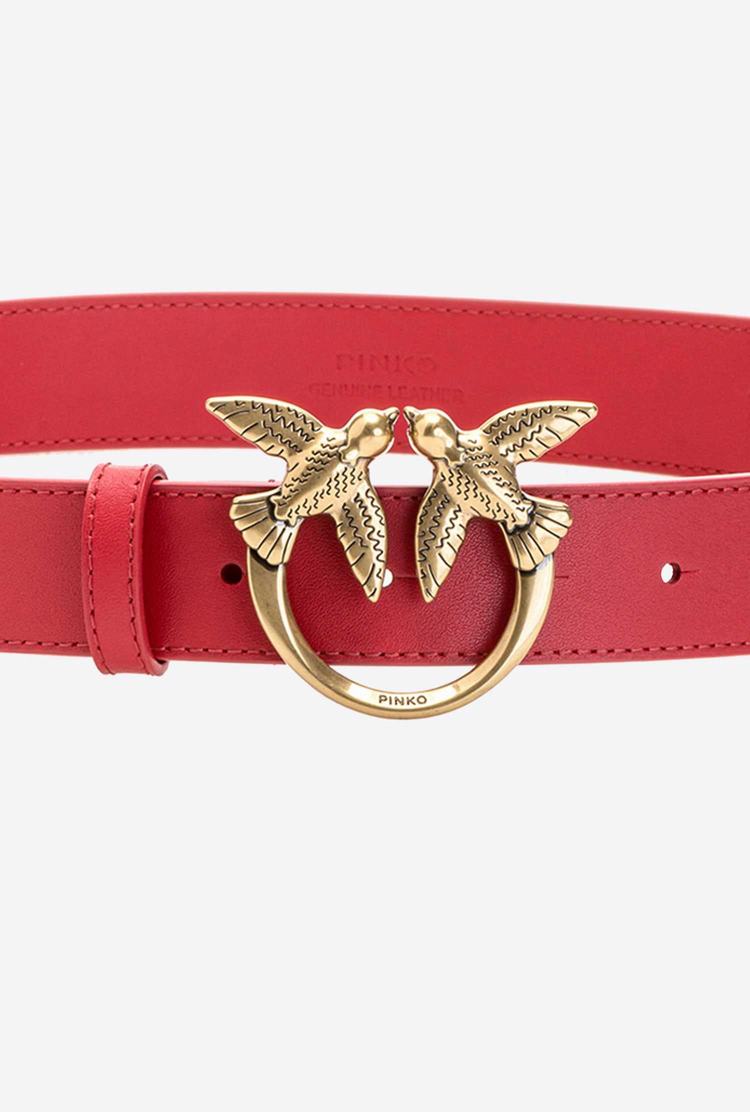 Red Gold Women's Pinko Love Birds Leather Belts | Ireland-78263519