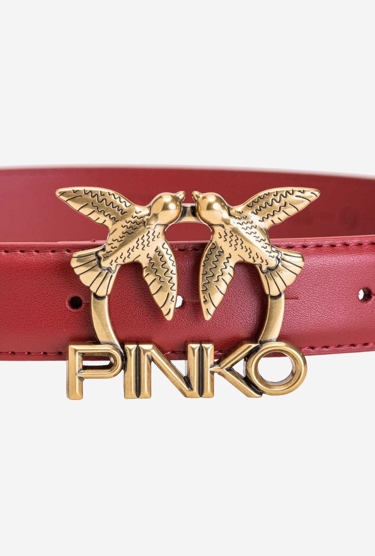 Red Gold Women's Pinko Love Birds Logo Belts | Ireland-47561029