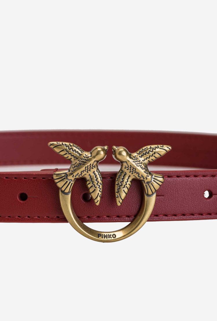 Red Gold Women's Pinko Love Birds Thin Leather Belts | Ireland-56419829