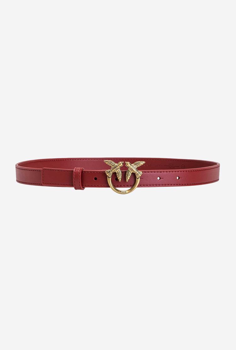 Red Gold Women\'s Pinko Love Birds Thin Leather Belts | Ireland-56419829