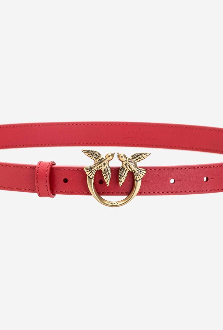 Red Gold Women's Pinko Love Birds Thin Leather Belts | Ireland-58237949