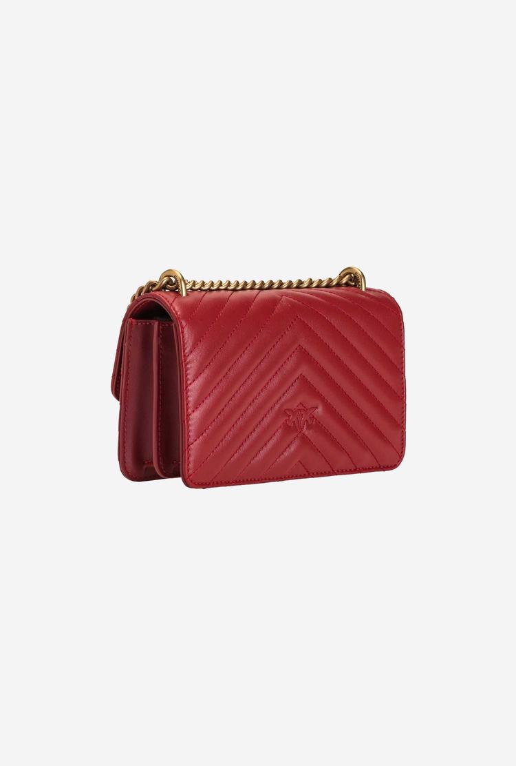 Red Gold Women's Pinko Mini Love Bag Icon Chevron Shoulder Bags | Ireland-32418679