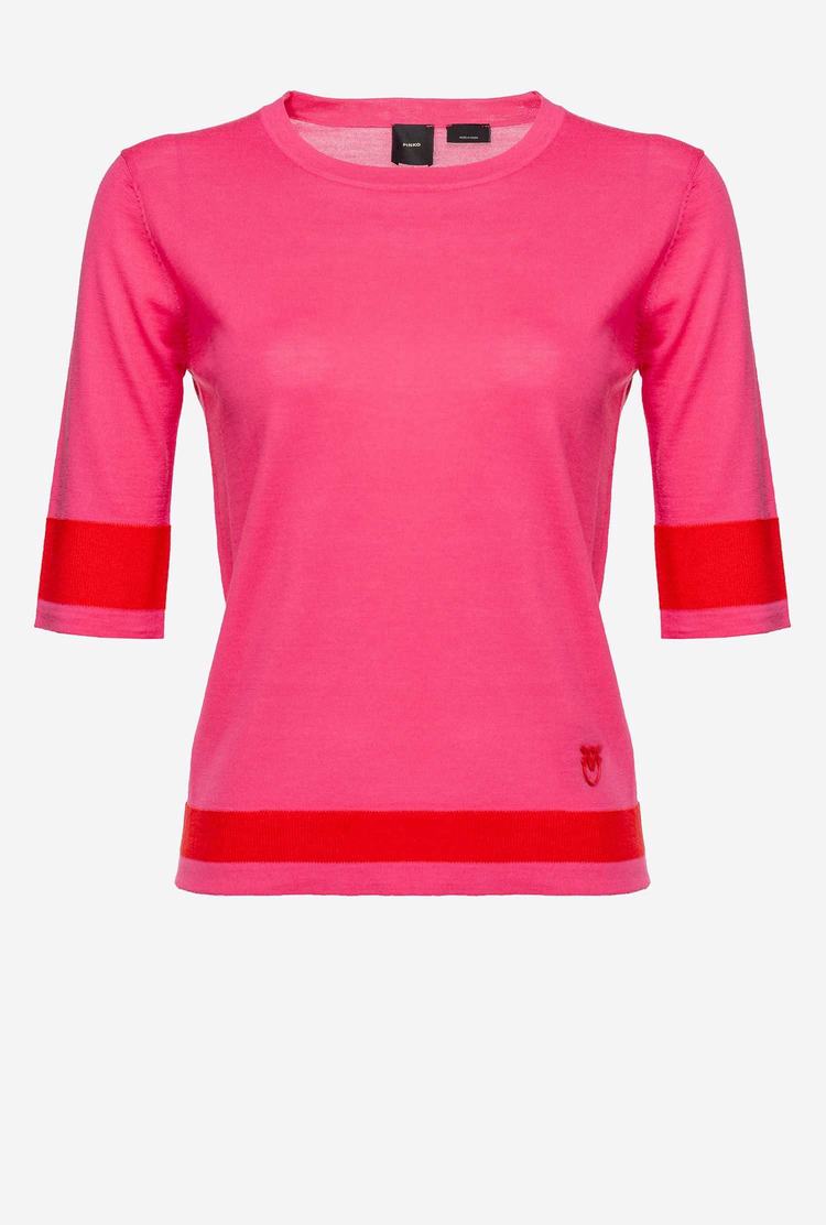 Red Women's Pinko Colour-block Sweaters | Ireland-10257689