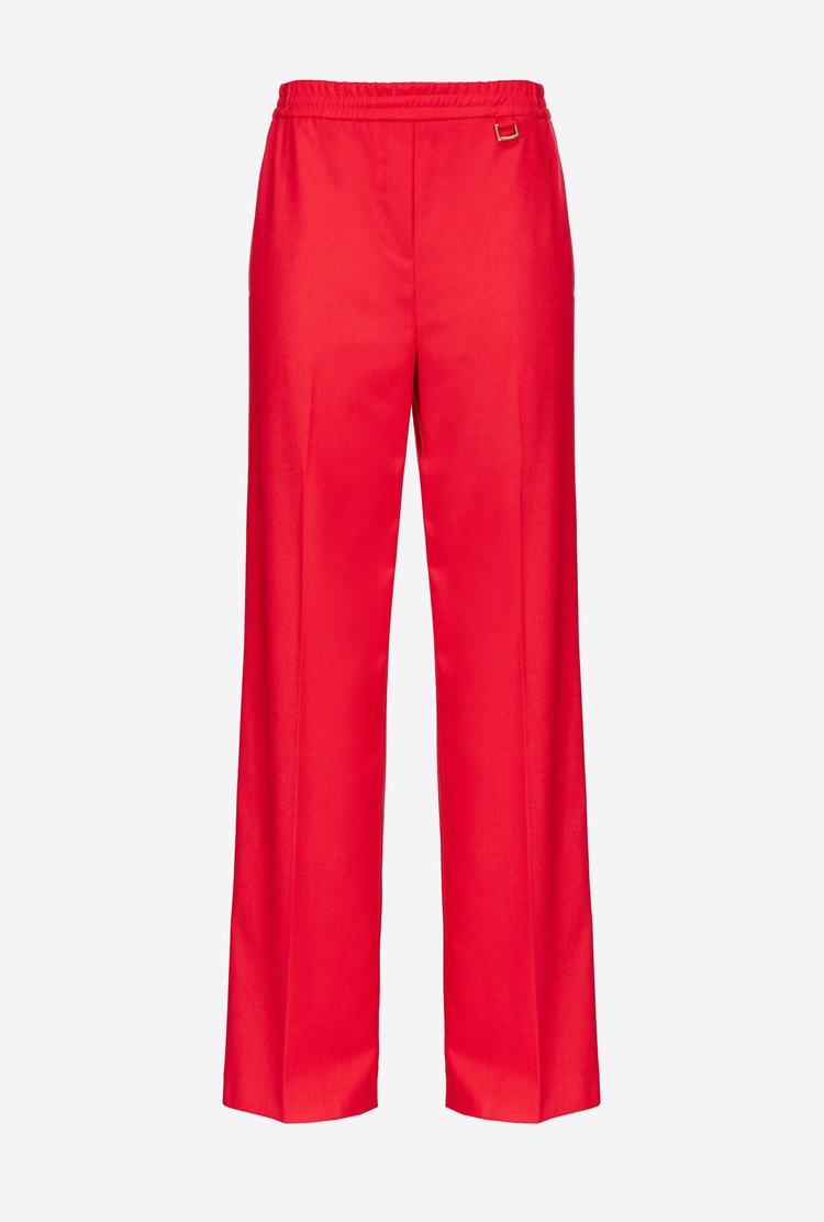 Red Women's Pinko Elastic Waist Pants | Ireland-59073419