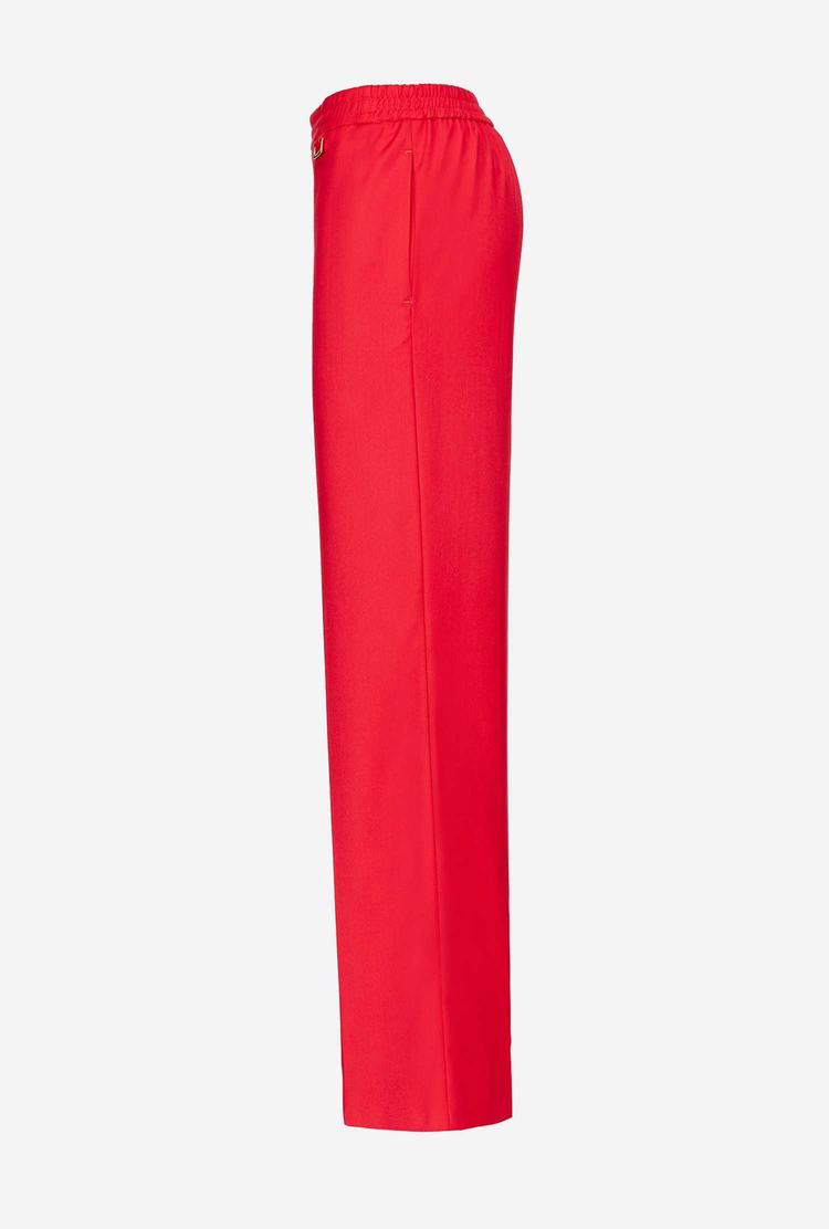 Red Women's Pinko Elastic Waist Pants | Ireland-59073419