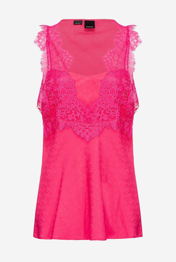 Red Women's Pinko Lace Tanks | Ireland-47650929