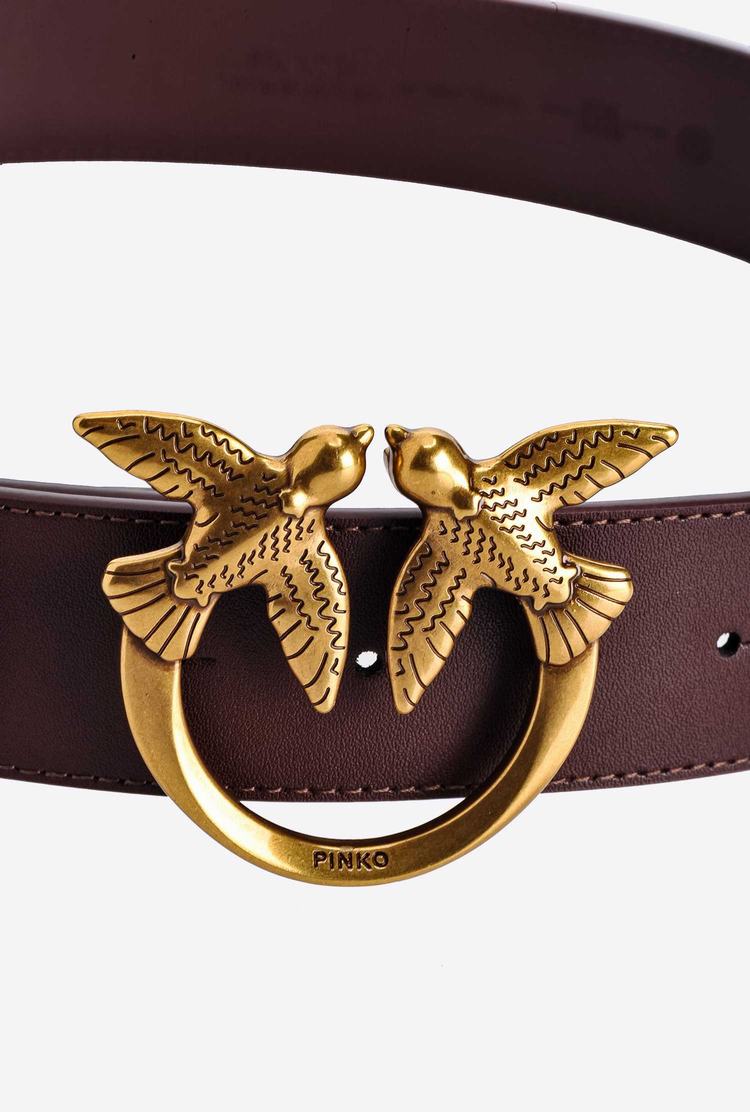 Red Women's Pinko Love Birds Leather Belts | Ireland-16597489