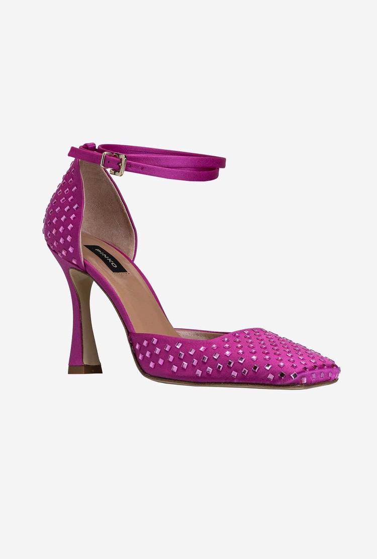 Red Women's Pinko Rhinestones Heels | Ireland-43260899