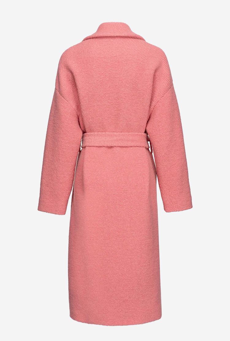 Rose Women's Pinko Bouclé Wraparound Coats | Ireland-86350749