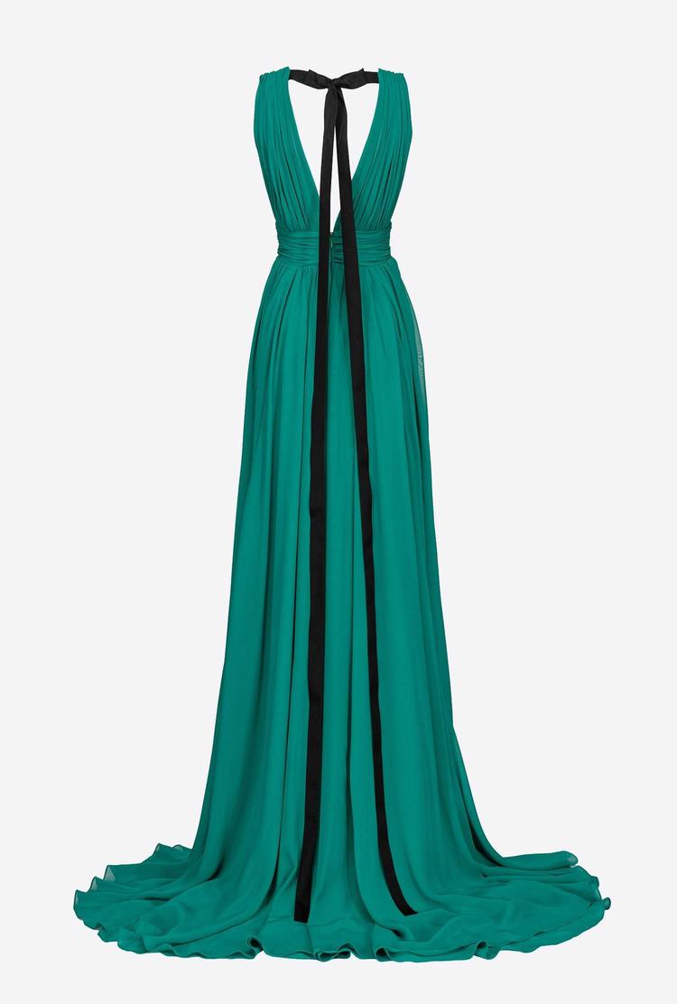 Turquoise Women's Pinko Frills Dress | Ireland-75138699