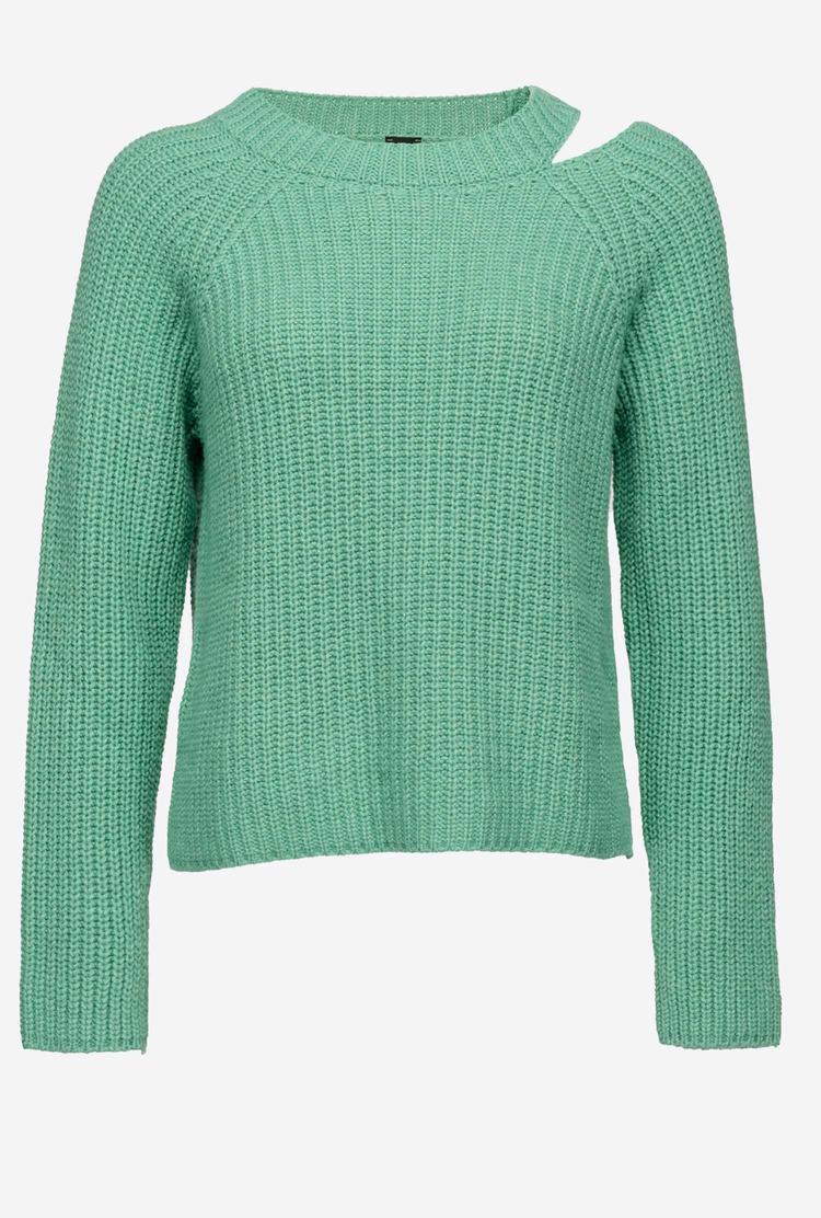 Turquoise Women's Pinko Ribbed Cashmere Pullover | Ireland-67204959