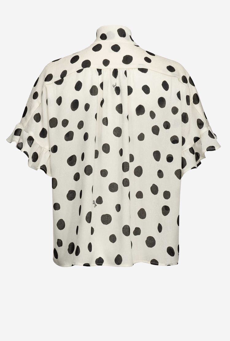 White/Black Women's Pinko Boxy Polka-dot Shirts | Ireland-19705849