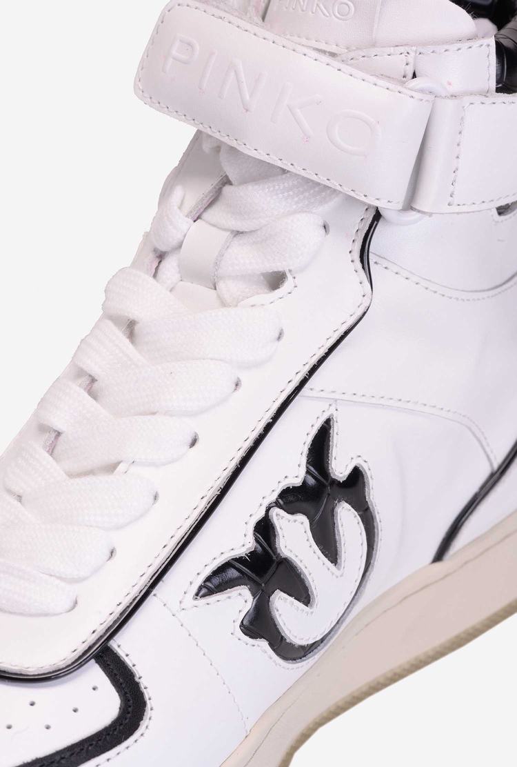 White/Black Women's Pinko High-top Sneakers | Ireland-84267039