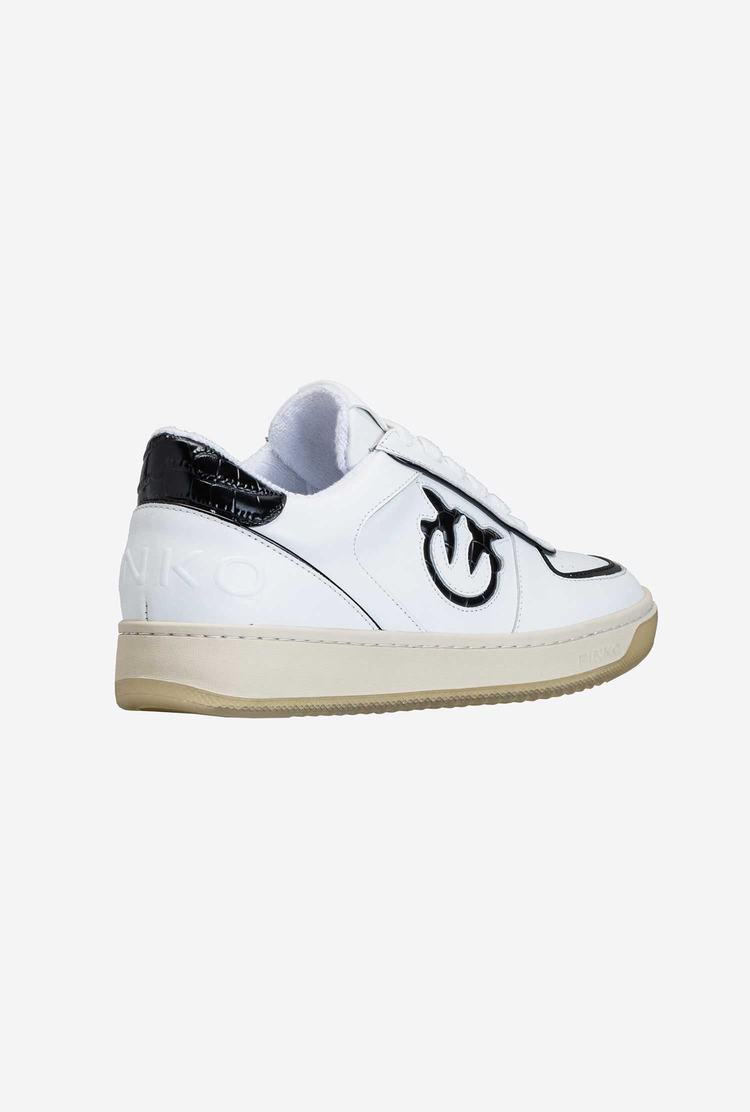 White/Black Women's Pinko Inserts Sneakers | Ireland-74659819