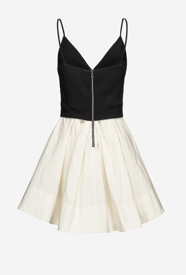 White/Black Women's Pinko Jewel Pin Dress | Ireland-07964259