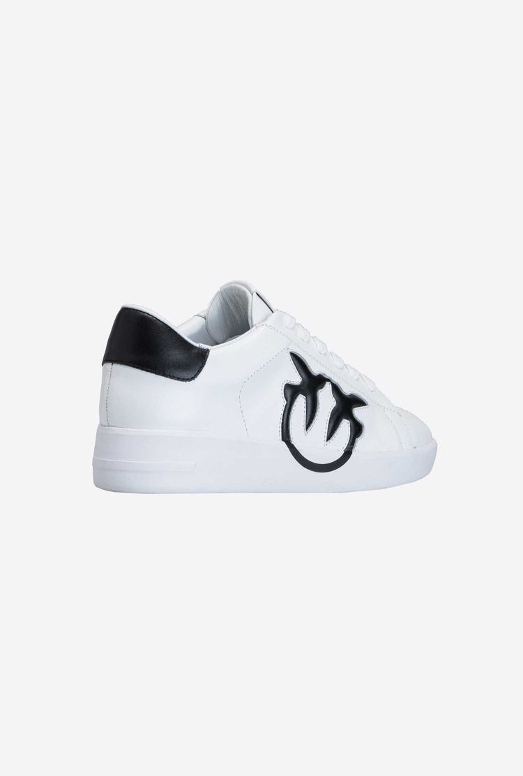 White/Black Women's Pinko Logo Sneakers | Ireland-36295719