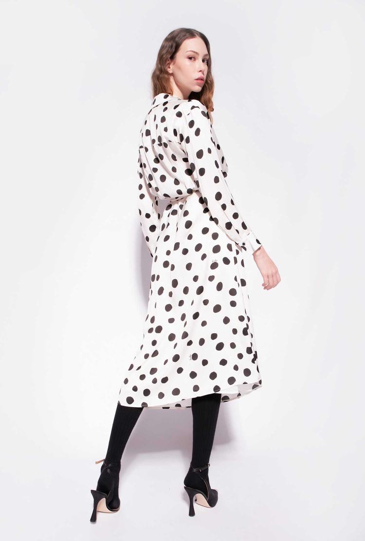 White/Black Women's Pinko Polka-dot Dress | Ireland-72086939