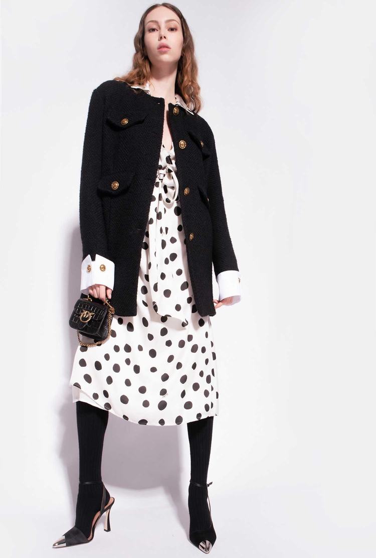 White/Black Women's Pinko Polka-dot Dress | Ireland-72086939