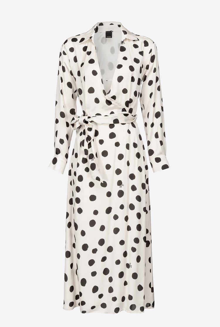 White/Black Women's Pinko Polka-dot Dress | Ireland-72086939