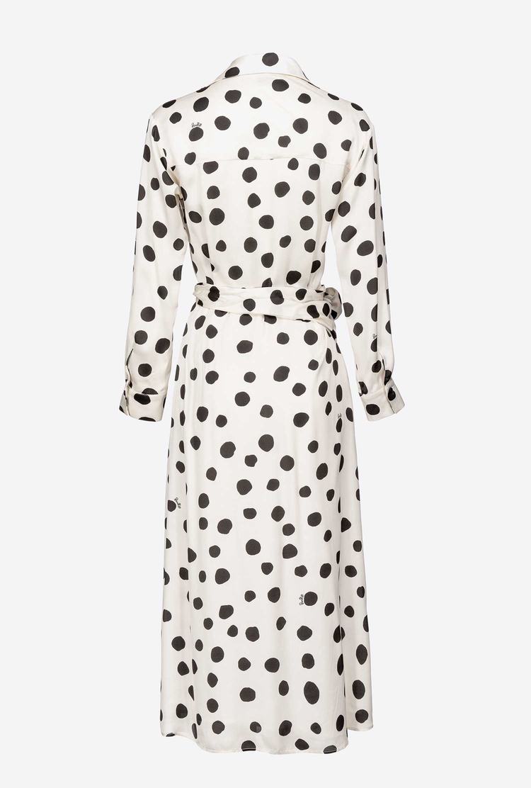 White/Black Women's Pinko Polka-dot Dress | Ireland-72086939