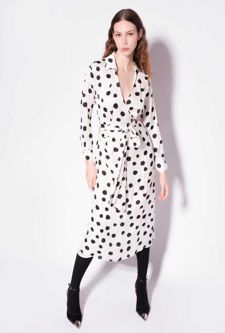 White/Black Women\'s Pinko Polka-dot Dress | Ireland-72086939