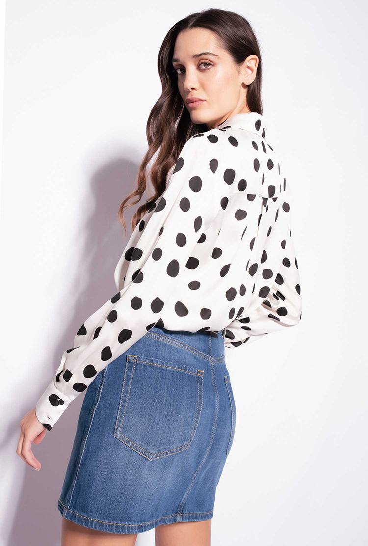 White/Black Women's Pinko Polka-dot Shirts | Ireland-35462819