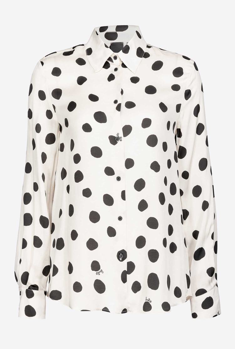 White/Black Women's Pinko Polka-dot Shirts | Ireland-35462819