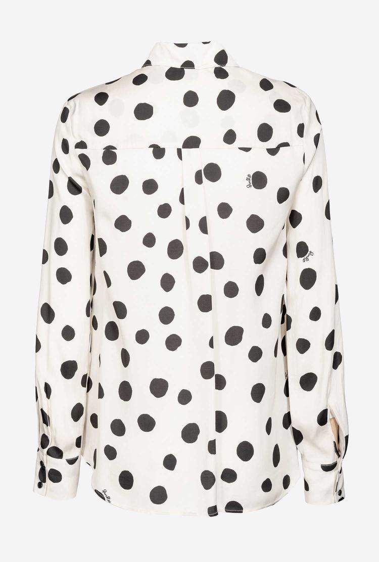 White/Black Women's Pinko Polka-dot Shirts | Ireland-35462819