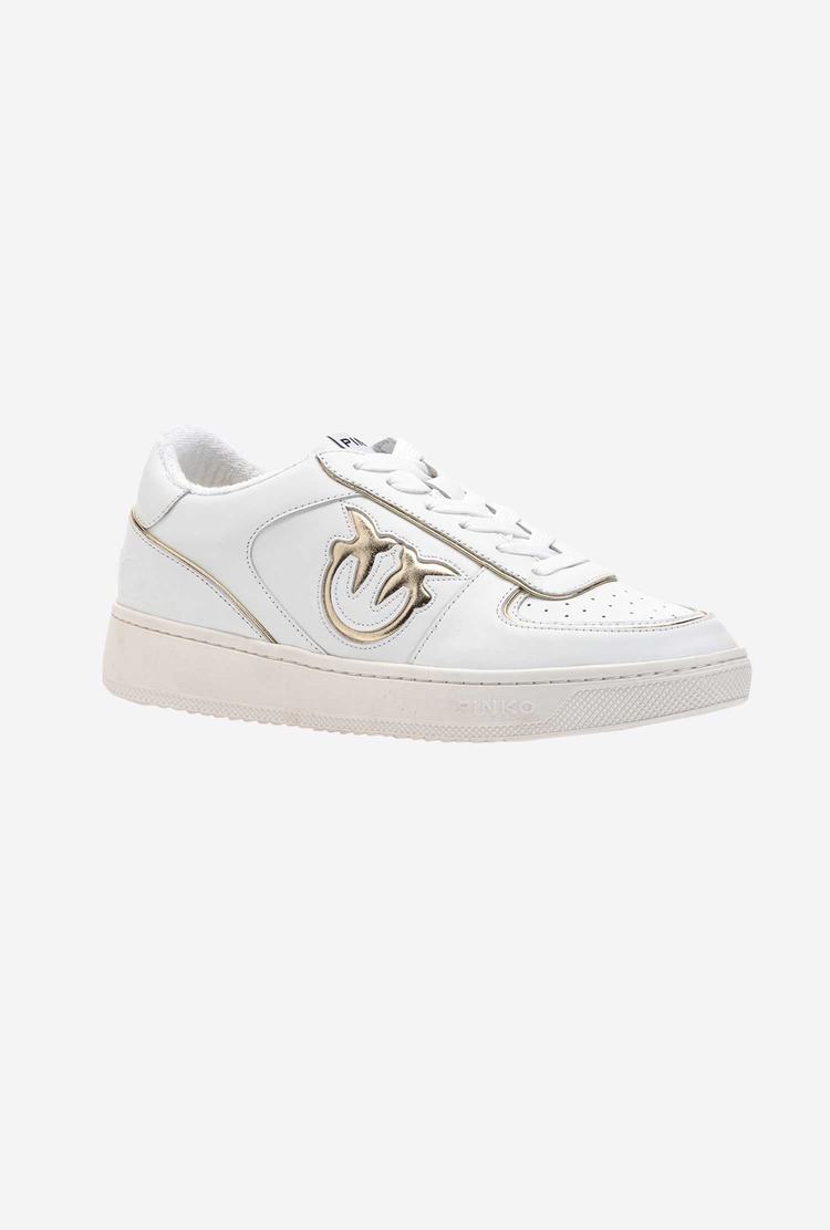 White/Gold Women's Pinko Basketball Sneakers | Ireland-87532969