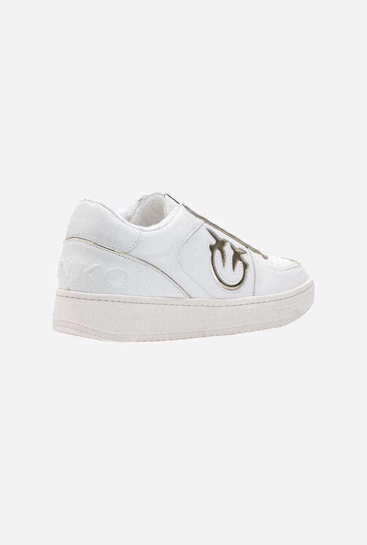 White/Gold Women's Pinko Basketball Sneakers | Ireland-87532969