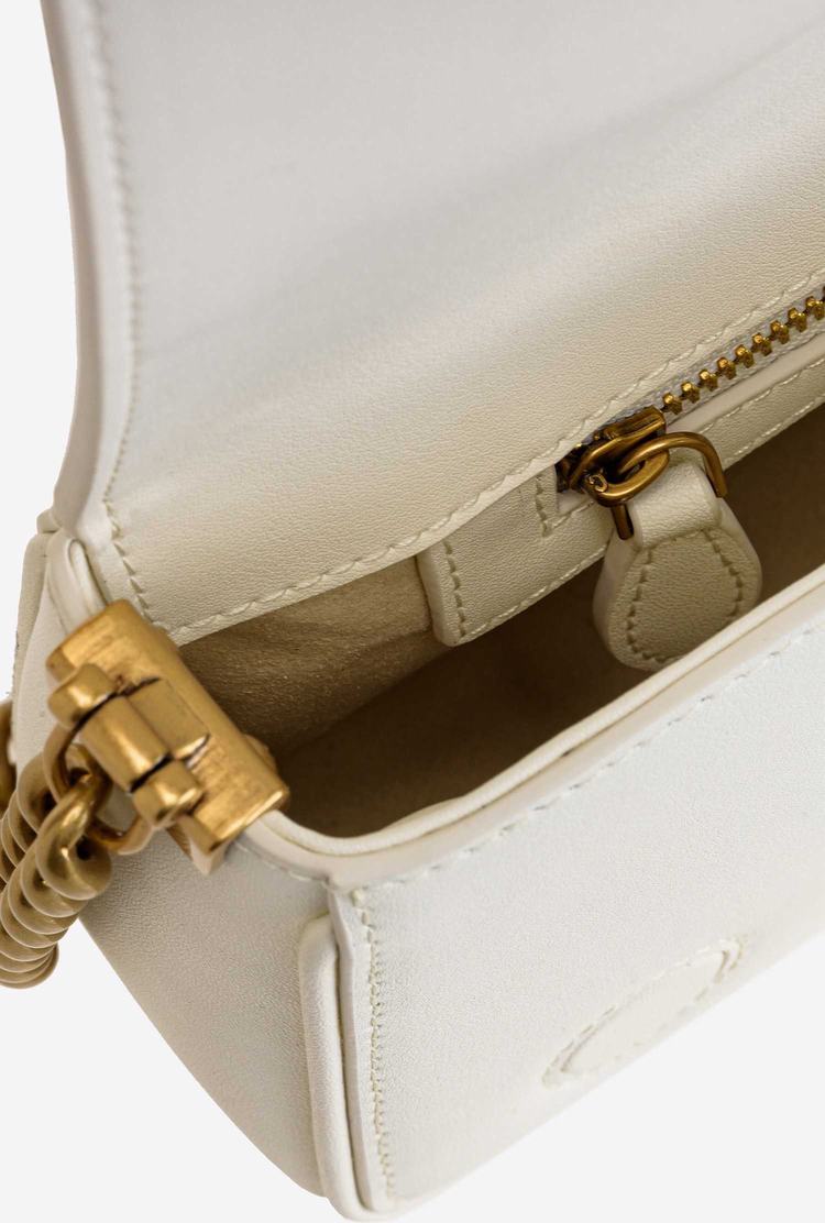 White Gold Women's Pinko Mini Love Bag Click Baguette Simply Crossbody Bags | Ireland-09861729