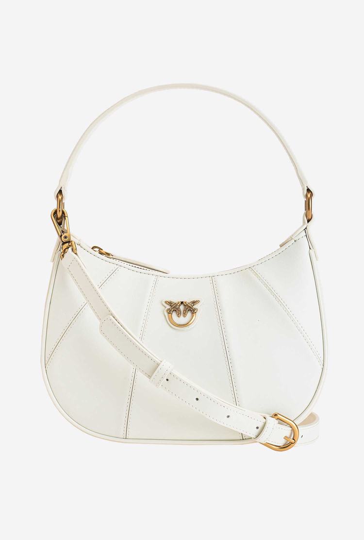 White Gold Women's Pinko Mini Love Bag Half Moon Simply Shoulder Bags | Ireland-58612739