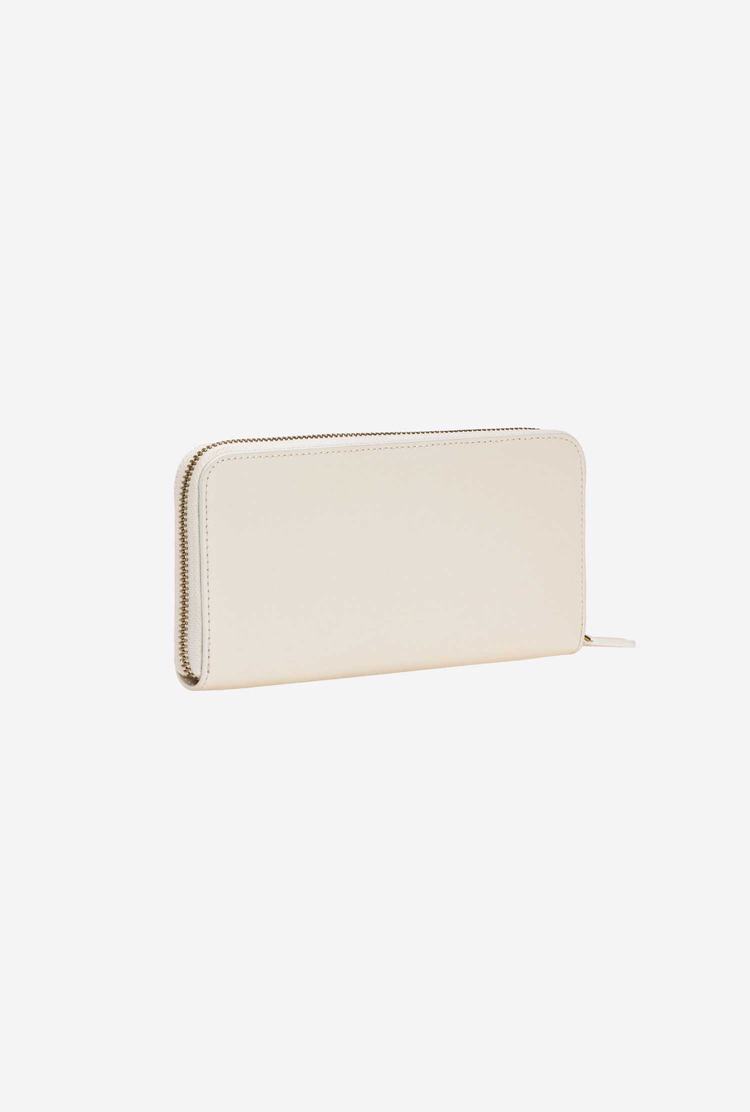 White Gold Women's Pinko Zip-around Leather Wallets | Ireland-59683709