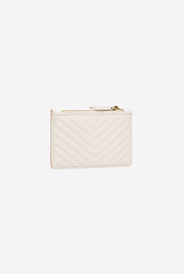 White Gold Women's Pinko Zipped Card Holder Purses | Ireland-38260979