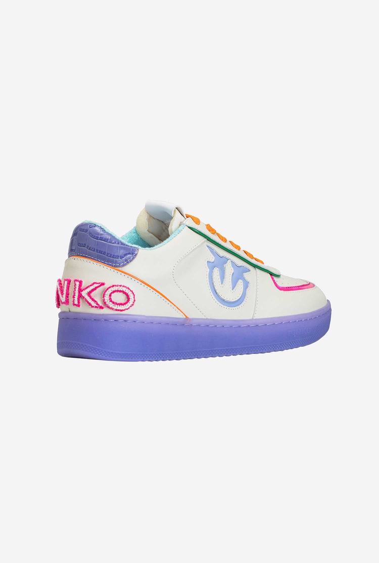 White/Purple/Fuchsia Women's Pinko Neon Sneakers | Ireland-91436259